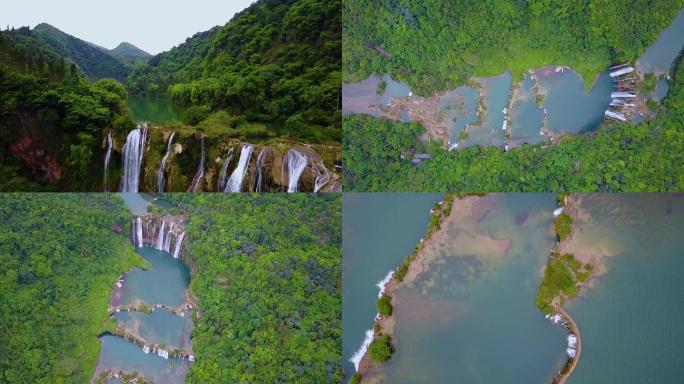 云南山水水库九龙瀑布划船