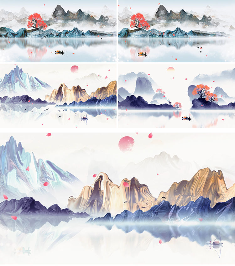 水墨中国风山水意境背景