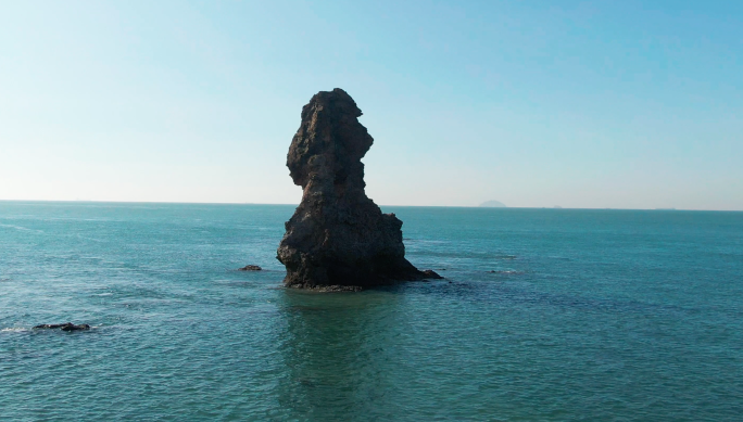 4K航拍青岛崂山石老人-崂山大海礁石