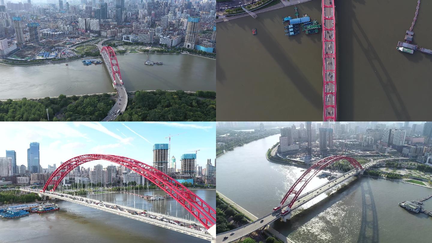 武汉晴川桥航拍武汉城市地标航拍