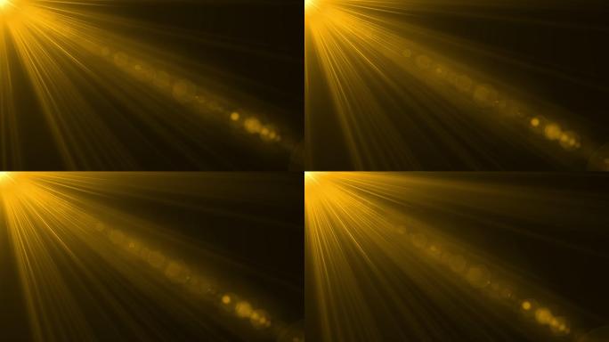 4K光线光效左上角光束-金色光斑