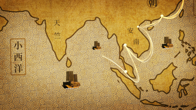古代海上丝绸之路地图ae模板