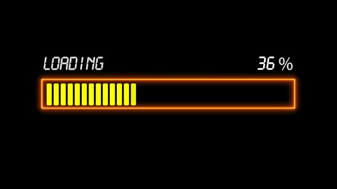 4K金黄色科技能量方框进度条加载通道视频