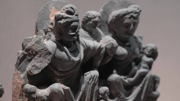 4K丝绸之路美术馆藏文物展石雕文物空镜