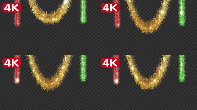 4K圣诞佳节节日彩带-alpha通道