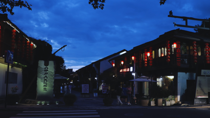 杭州著名景点小直河街夜景