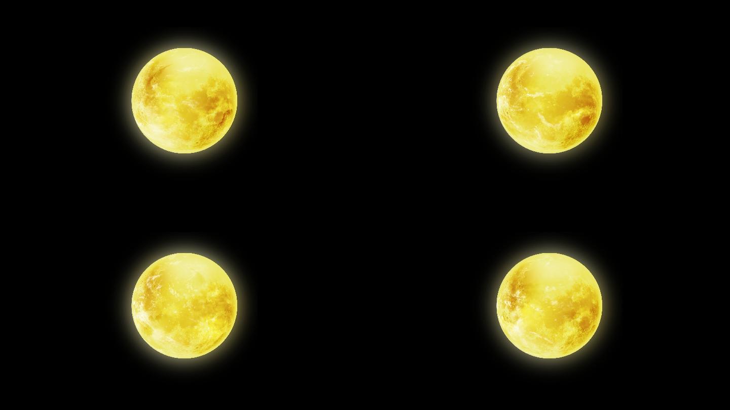 4K中秋月亮特写前景视频无缝循环播放