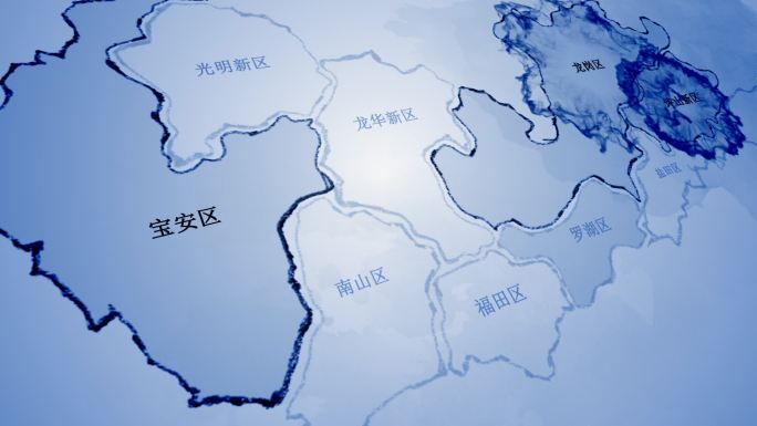 水墨深圳地图