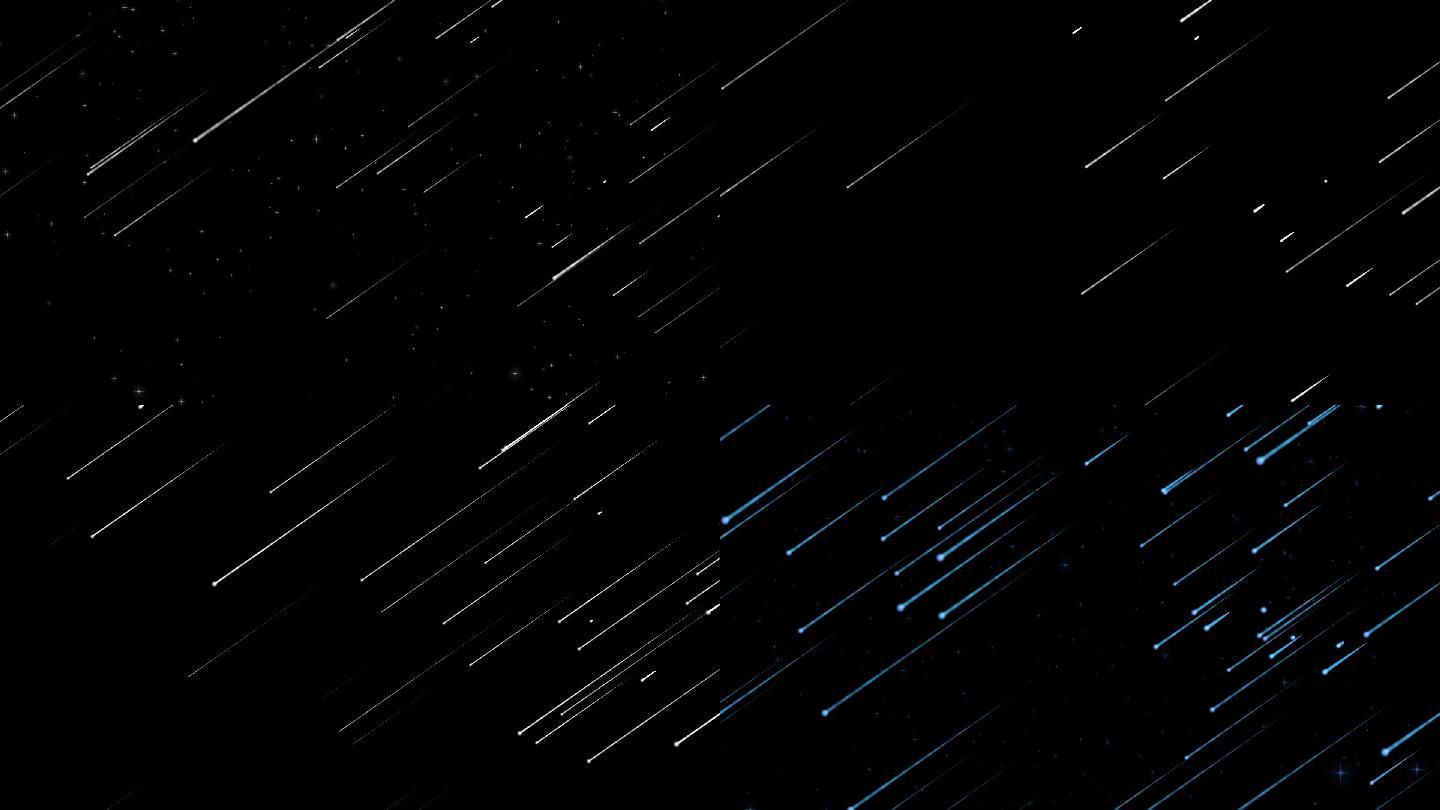 几组流星划过夜空流星雨素材