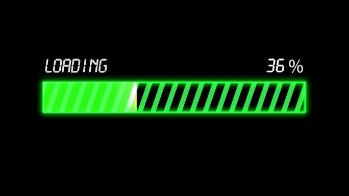 4K绿色科技能量方框进度条加载通道视频