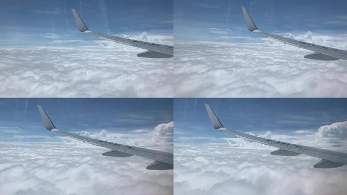 原创4K视频飞机和厚厚的白云