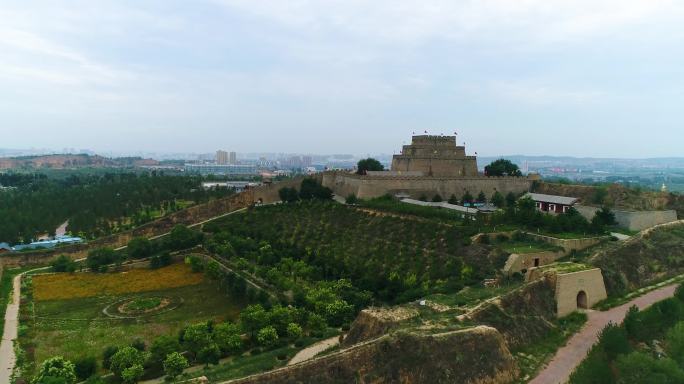 榆林镇北台景区航拍