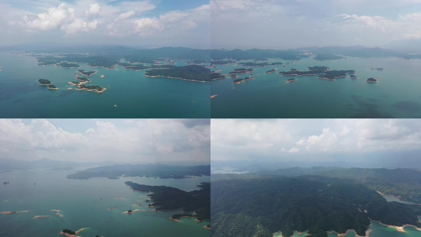 4K航拍河源万绿湖定点360度拍摄