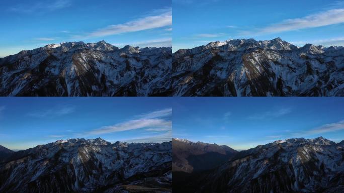 航拍高清险峻的西藏雪山雪峰群峰绵绵