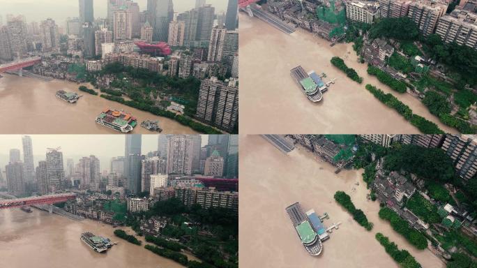 2020820重庆被洪水淹没的洪崖洞