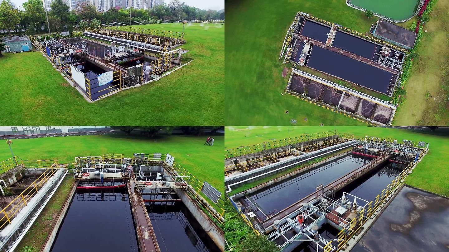 污水处理厂航拍视频素材
