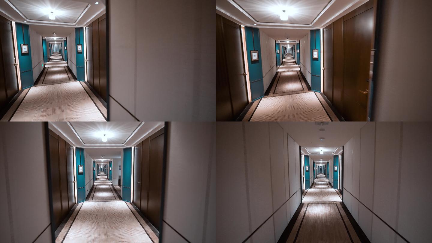 4K五星级酒店客房走廊移动运动空镜