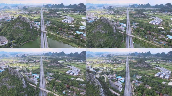 高速公路航拍桂林环城高速最新4k