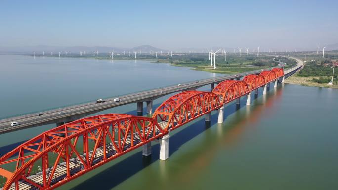 4k航拍中国原创版权京张高铁官厅水库大桥