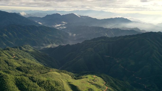 大山山峦大气山脉群山山延时山航