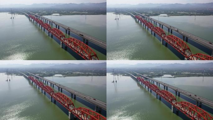 4k航拍中国原创版权京张高铁官厅水库大桥