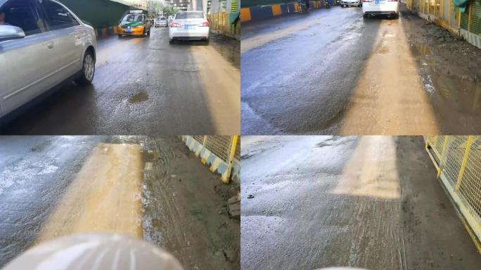 城市雨后道路