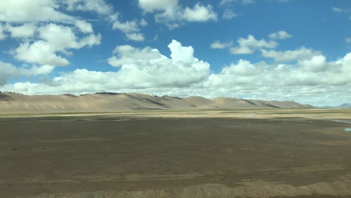 高原火车车窗窗外风景