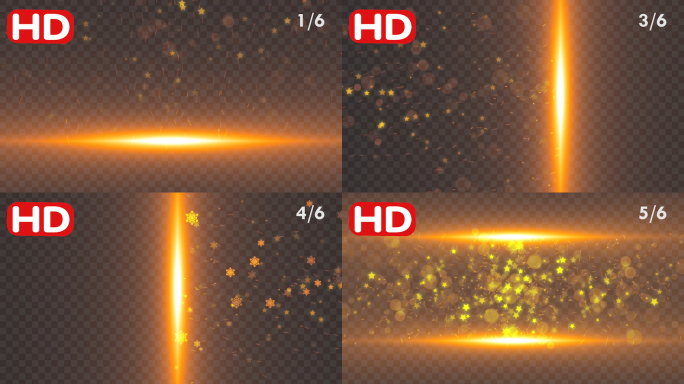 6款金色粒子雪花转场-alpha通道