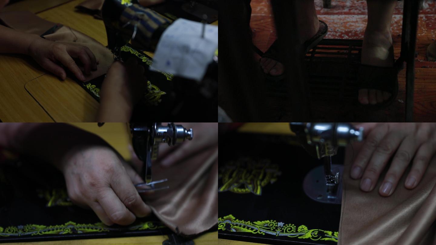 传统手工缝纫机裁缝