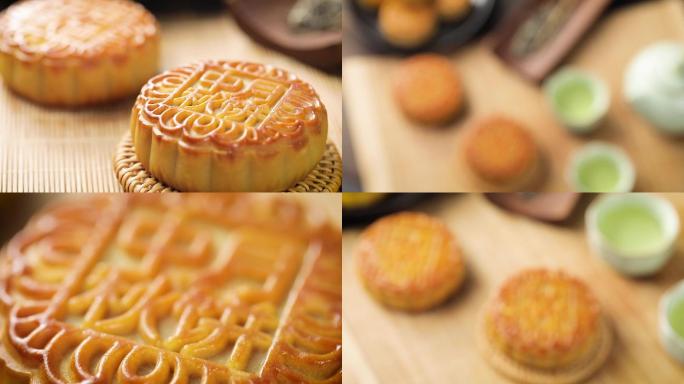 中秋节月饼节日氛围静物美食视频素材