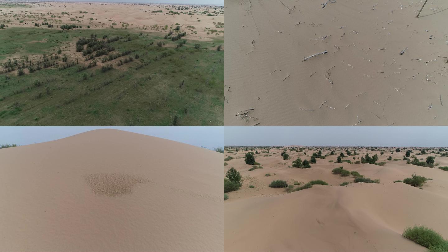 沙漠绿化航拍4K