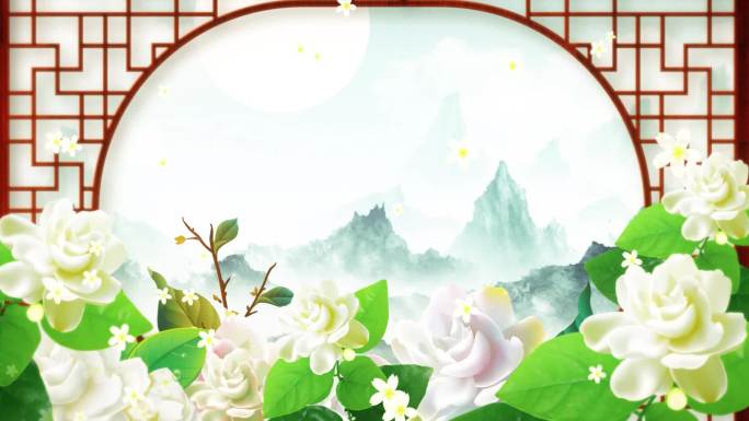 中国风唯美茉莉花舞台背景