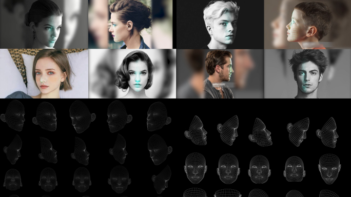 人脸识别人脸扫描男女横竖两版
