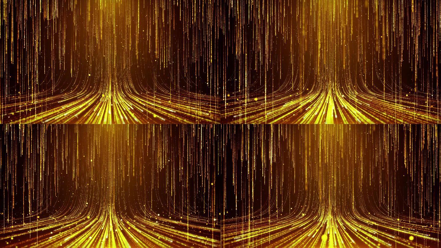 4K金色粒子雨舞台循环