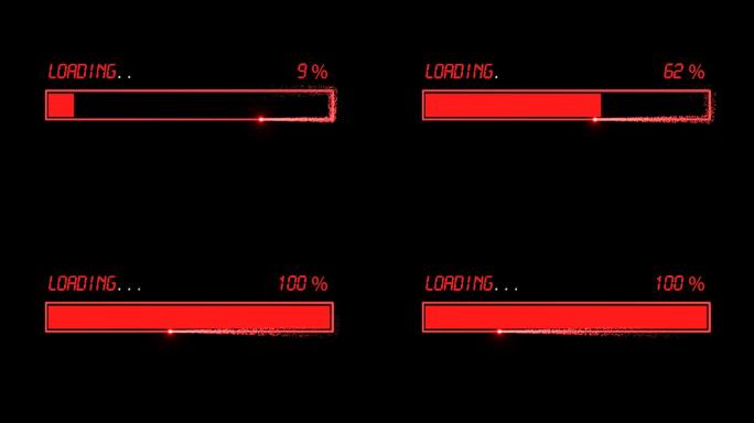 4K红色粒子光线方框进度条加载通道视频2