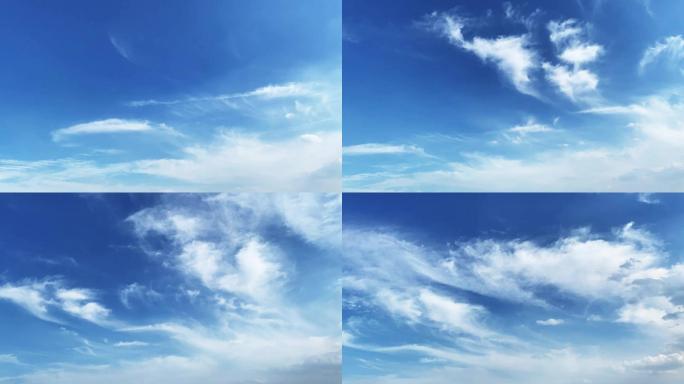 【HD天空】凤尾云薄云缓动唯美蓝天柔美云