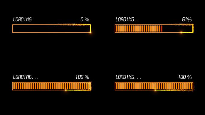 4K金黄色粒子光线方框进度条加载通道视频