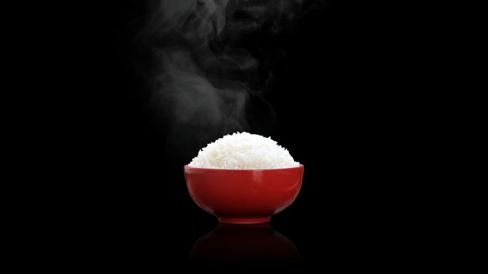 热气腾腾的米饭带alpha通道