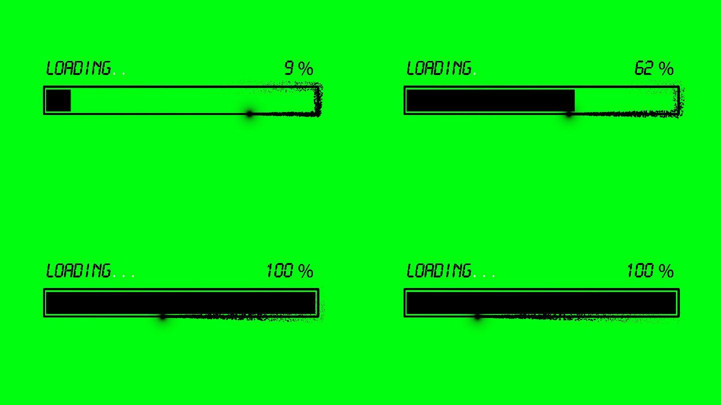 4K黑色粒子光线方框进度条加载通道视频2
