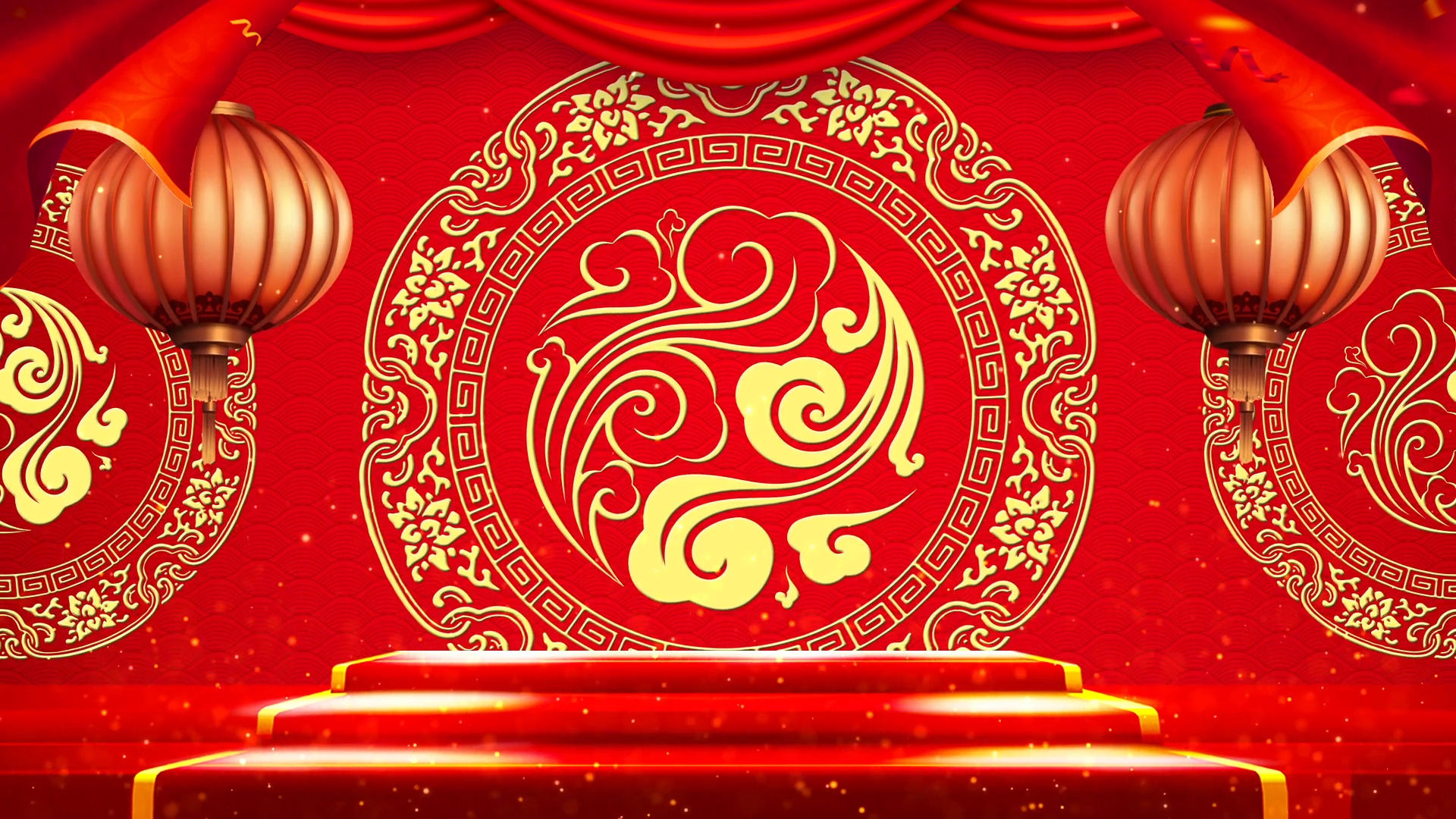 中国风评书戏曲舞台背景视频