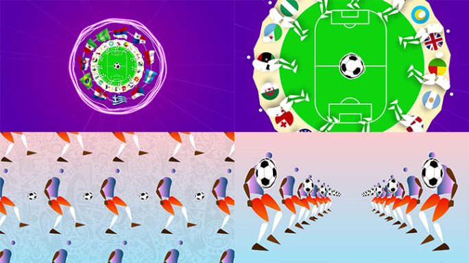 世界杯足球体育竞技开场MG动画AE模板