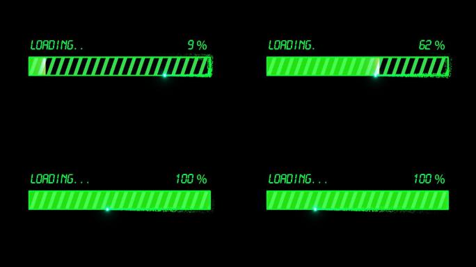 4K绿色粒子光线方框进度条加载通道视频6
