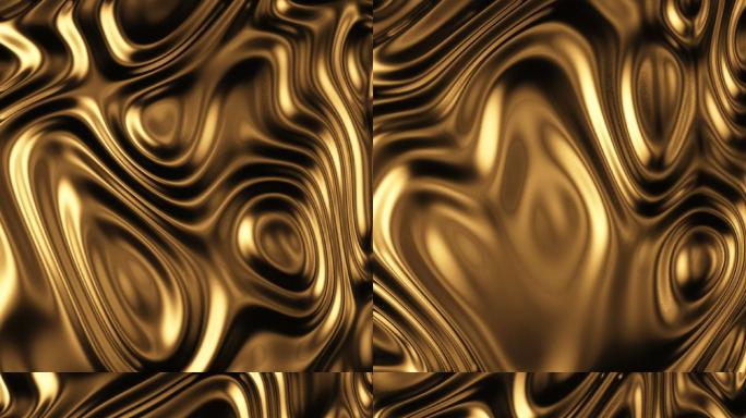 抽象金色金属流动