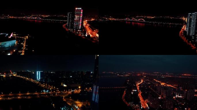 长沙市夜景航拍