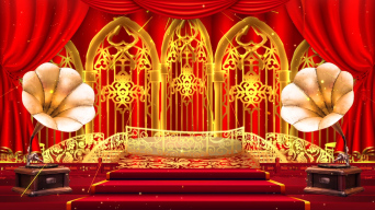 怀旧复古夜上海百乐门舞台背景视频