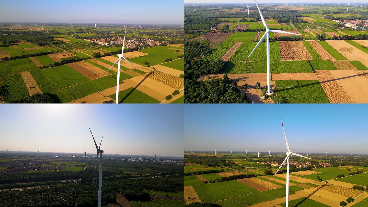 4K航拍新能源风力发电风车