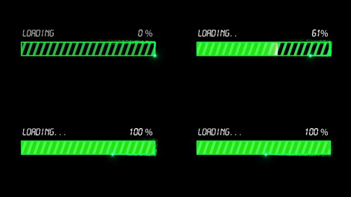 4K绿色粒子光线方框进度条加载通道视频5