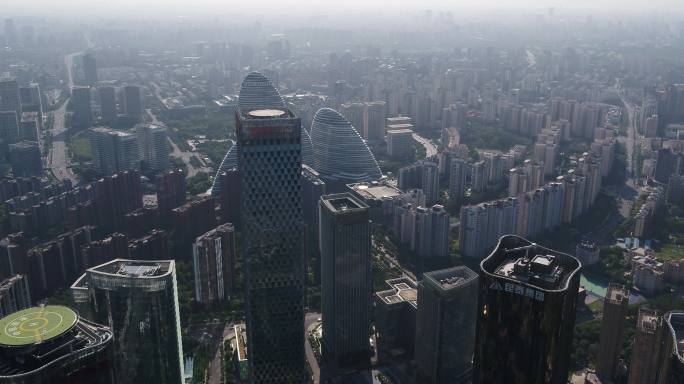 航拍4K北京望京金融中心昆泰绿地SOHO