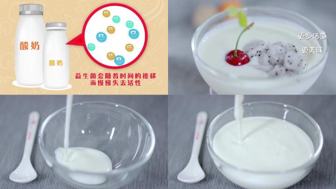 酸奶制作水果火龙果车厘子鲜奶营养健康美味