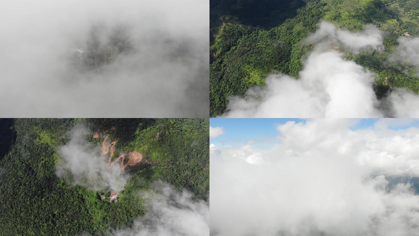 航拍4K穿梭云朵在云海中穿梭延时拍摄